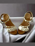Womens White Studded Casual Dress Comfort Wedges